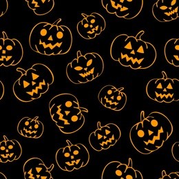 seamless pattern with traditional carved pumpkins. perfect background for your halloween design.