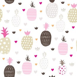 seamless pattern with pineapples on a white background