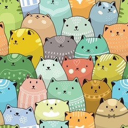 cats seamless pattern
