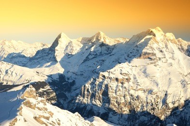 view from the top of schilthorn, switzerland 