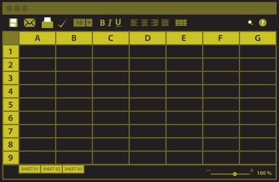 empty table document, suitable for infographic illustration or as a  business template,. vector illustration