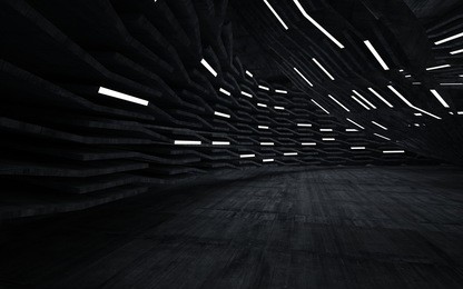 empty dark abstract concrete room interior. 3d illustration. 3d rendering