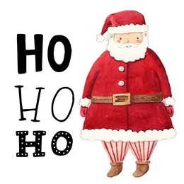 watercolor christmas cute illustrations collection. christmas set for scrapbook and design.