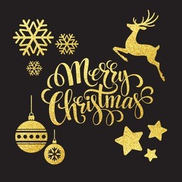 christmas gold glitter  elements. vector illustration eps 10