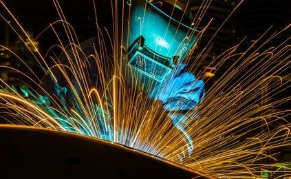 welder industrial automotive part in factory