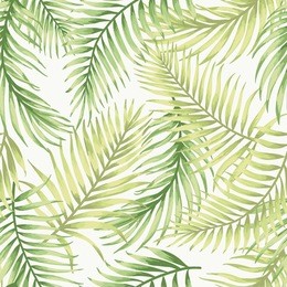 seamless exotic pattern with tropical leaves on a white background. vector illustration.