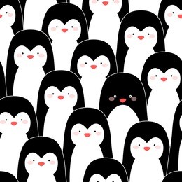 seamless pattern with penguins