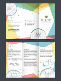 creative stylish two page presentational of professional business trifold, flyer, banner, template or brochure with space for your images.