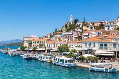 poros island in a summer day in greece