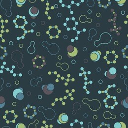 molecule icons seamless pattern. vector illustration