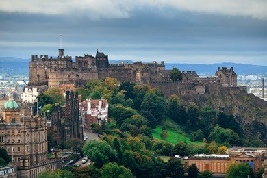 edinburgh castle as the famous city landmark. united kingdom.