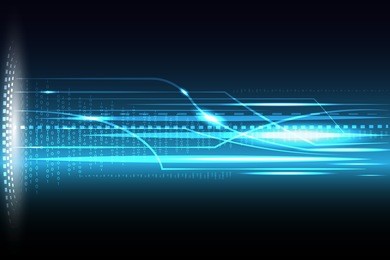 digital technology cyber tech background blue vector