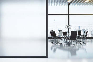 modern white meeting room with copyspace 3d render