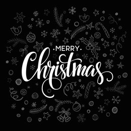 merry christmas lettering design. vector illustration eps10