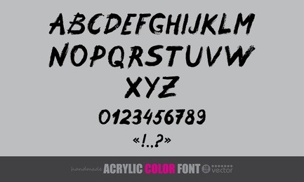 handwritten acrylic brush font. perfect for: branding, logos, greeting cards, stationery design, invitations, t-shirts, packaging posters, typographic design. vector illustration 