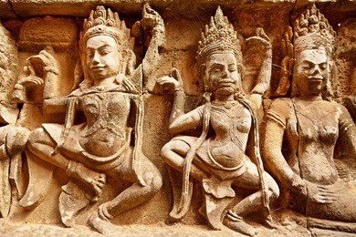 terrace of the leper king, angkor wat, cambodia
close up detail of the wall