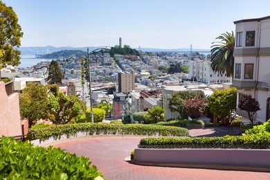 view of lombard street, cityscape, san francisco