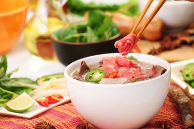 vietnamese food pho tai or noodle