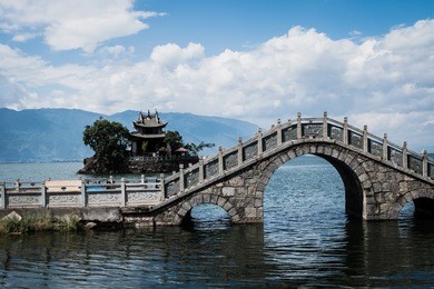 temple in  erhai lake , dali yunnan china