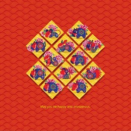 set of chinese zodiac signs. vector format.