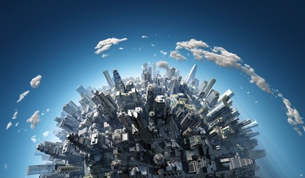 megalopolis aerial view, video clip 12545564