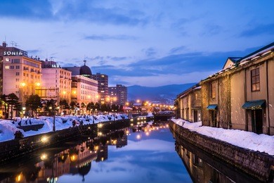 otaru canal,hokkaido in the winter 