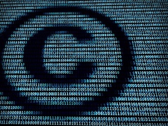 copyright symbol in digital background / a concept of intellectual property in technology