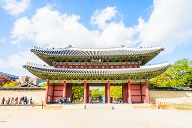beautiful and old architecture in changdeokgung palace in seoul city at korea