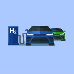car hydrogen station vector
