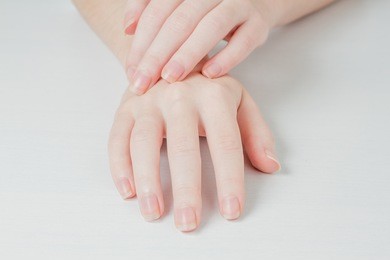 close up of female hands. soft light.