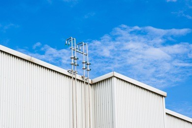 water pipes on the roof top of building