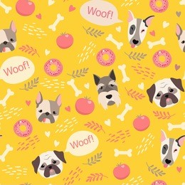 seamless dogs vector pattern.cute dog colored vector pattern.children pattern,kids pattern.colorful pattern.fun pattern for baby.happy animals pattern background. cartoon style animal.seamless pattern