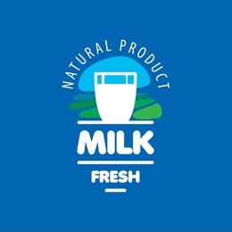 universal graphic vector logo for natural dairy products