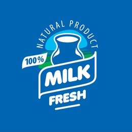 universal graphic vector logo for natural dairy products