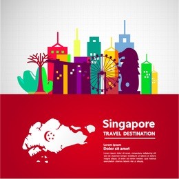 singapore travel idea vector