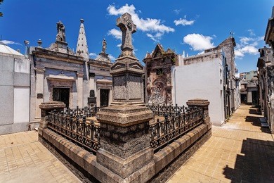 la recoleta cemetery  located in the recoleta neighbourhood of buenos aires, argentina. 