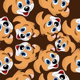 seamless background with dogs, vector illustration