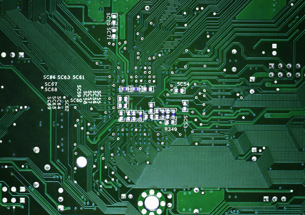 electronic circuit board, close up.