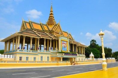 phnom penh tourist attraction and famouse landmark -  royal palace complex, cambodia