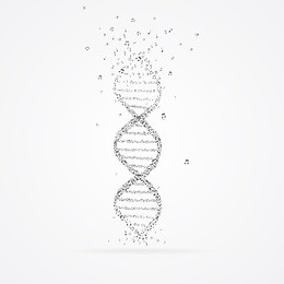 dna helix made from floating tunes.