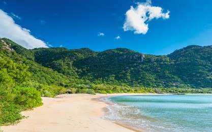 beautiful beach at coast of vietnam - ninh van bay