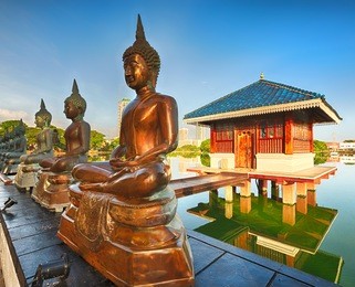 seema malaka temple on beira lake. colombo, sri lanka