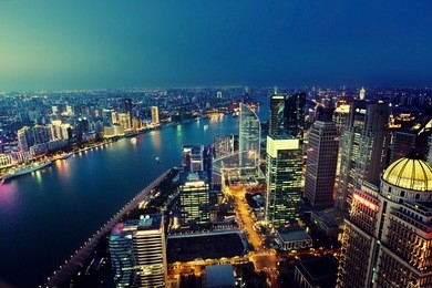 shanghai night view, china