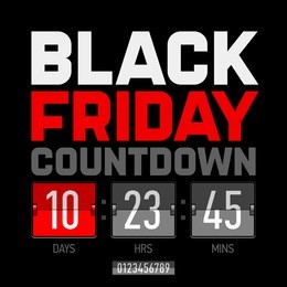 black friday countdown timer template. vector. 