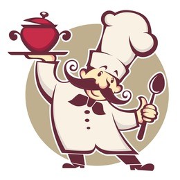 happy cartoon chef, vector illustration
