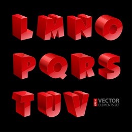 red shiny 3d solid bold font l-v letters isolated on black background. rgb eps 10 vector illustration