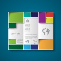 brochure design template with color rectangles