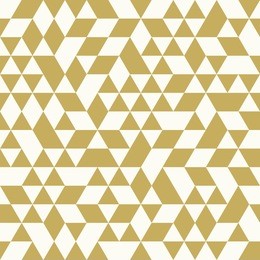 geometric vector pattern with white and golden triangles. seamless abstract background