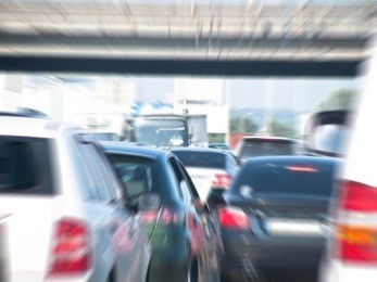 heavy traffic on a  highway