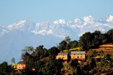nagarkot and the himalayas near kathmandu, nepal
